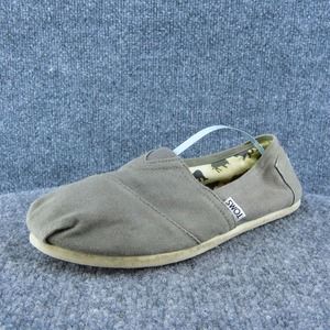 TOMS Women Flat‎ Shoes Gray Fabric Slip On Size 9.5 Medium